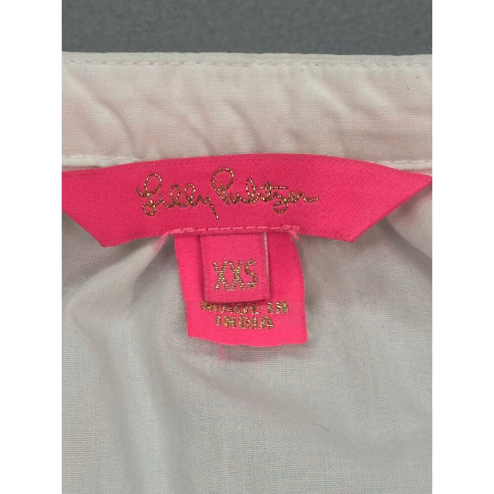 NWOT Lilly Pulitzer Kaydence Tunic Top Resort White Pink Tassel Trim Size XXS - Picture 7 of 11
